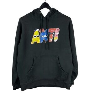 Mens Y2K Anti Skateboards Streetwear Black Logo Pullover Hoodie Size M